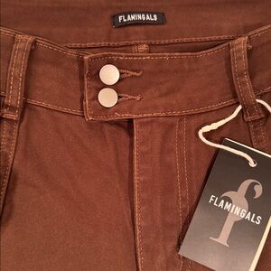 Flamingals brown denim jeans. New with tags!